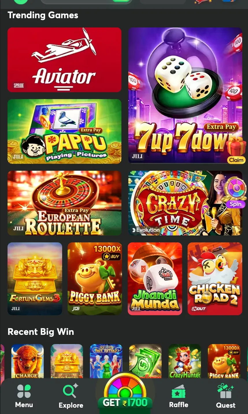 EK1 Game lobby after APK install